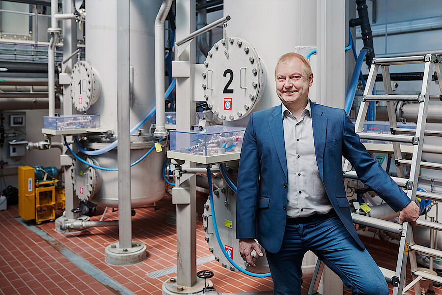 Ole Larsen at one of the water treatment plants in Copenhagen